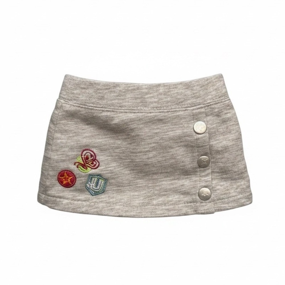 American Girl Doll Gray Knit Mini Skirt Embroidered Patches Urban Outfitters